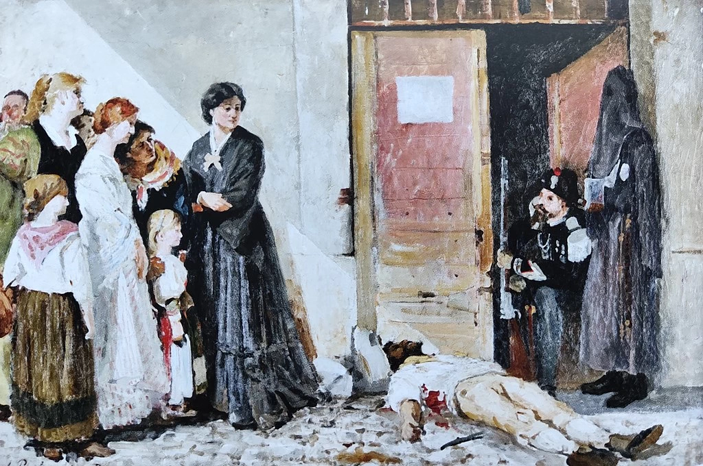 L'assassinato (1876, schizzo di La Boverie)